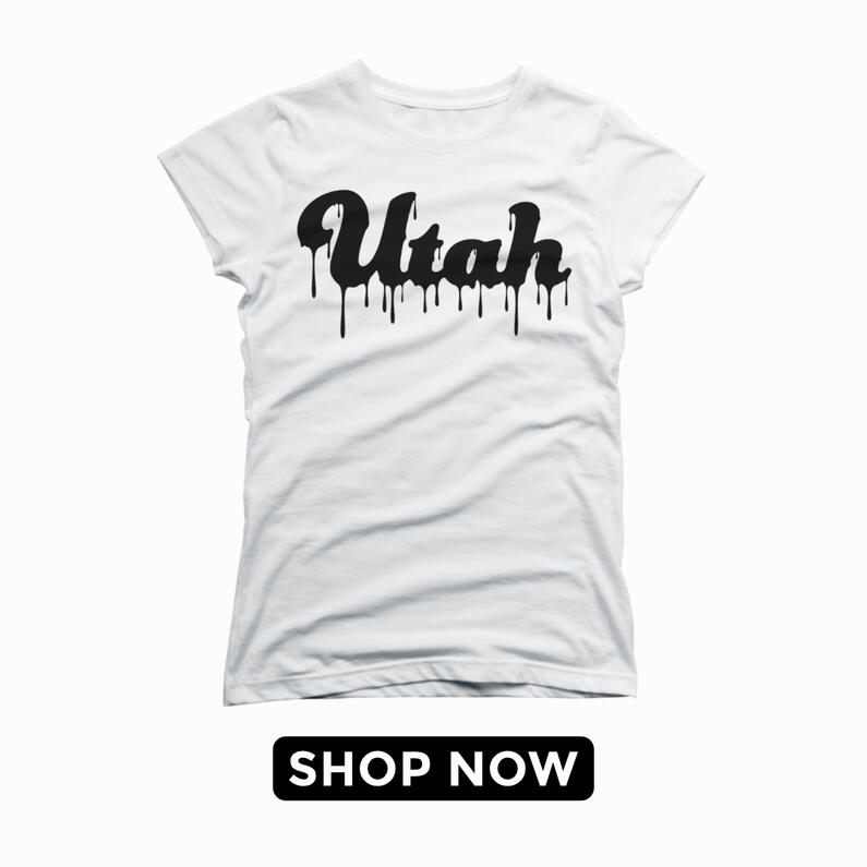 Utah Drip Womens T-shirt(White)