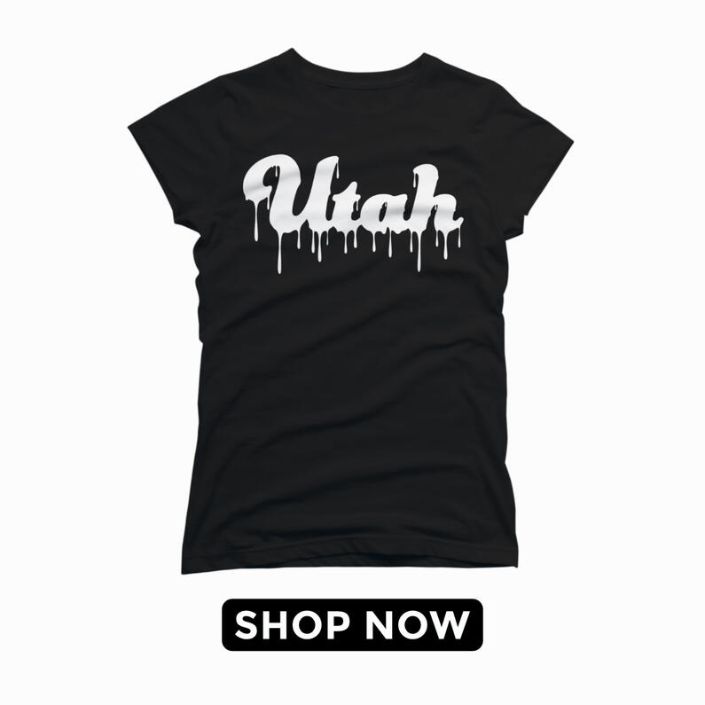 Utah Drip Womens T-shirt(Black)