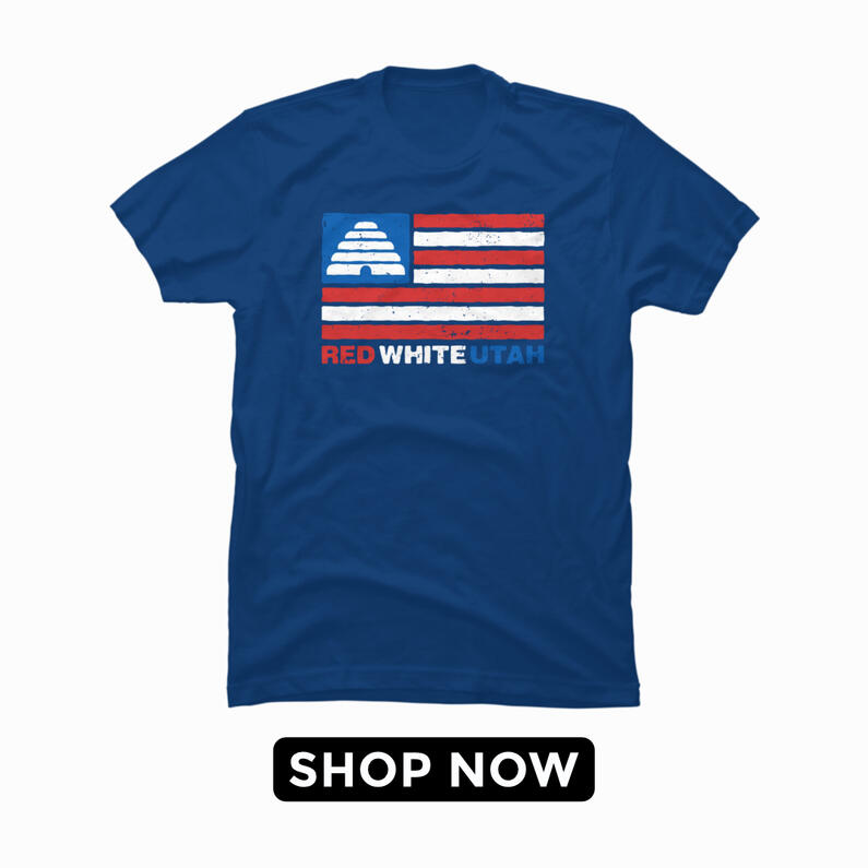 Red,White,Utah Mens Tshirt